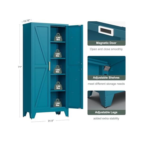   71-Farmhouse-Metal-Storage-Cabinet-with-Barn-DoorsSteel-File-Cabinet-for-Home-OfficeKitchen-Pantry-4-Adjustable-ShelvesFreestanding-Cupboard-for-KitchenHome-Office-Peacock-Blue