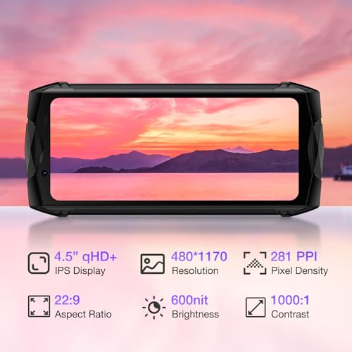 DOOGEE S Mini Outdoor Handy, 4.5 Zoll 15GB+256GB/TF 2TB Outdoor Smartphone, Helio G99 Smartphone ohne vertrag, Android 13 Handy, 50MP+8MP, IP68 Smartphone, 3000mAh Akku/NFC/OTG/Face ID/GPS, Schwarz – Bild 3