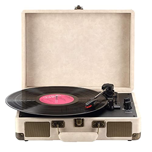 Tourne-Disque pour Tourne-Disque Vinyle, phonographe Bluetooth en Cuir Haut-parleurs intégrés, Platine Vinyle USB SD 3 Vitesses pour la Maison, Le salon et Le Bureau (Blanc) - Les Beatles, Paul McCartney, John Lennon, RIngo Starr, George Harrison Tourne-Disque pour Tourne-Disque Vinyle, phonographe Bluetooth en Cuir Haut-parleurs intégrés, Platine Vinyle USB SD 3 Vitesses pour la Maison, Le salon et Le Bureau (Blanc)
