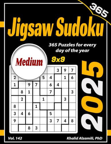 2025 Jigsaw Sudoku: 365 Medium (9x9) Puzzles for Every Day of the Year (Game Calendars Series)