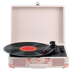 Tourne-Disque Vinyle, Tourne-Disque phonographe Bluetooth à 3 Vitesses avec 2 Haut-parleurs stéréo intégrés, Prend en Charge la Sortie Ligne, l’entrée AUX, la Prise Casque, Valise - Les Beatles, Paul McCartney, John Lennon, RIngo Starr, George Harrison