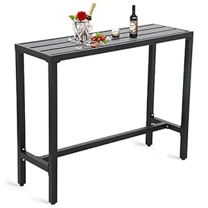   Outdoor-Bar-Table-Patio-Counter-Height-Bar-Table-47-Rectangle-Bar-Table-for-Patio-Garden-Yard-Balcony-Poolside-Black-47inch-Length