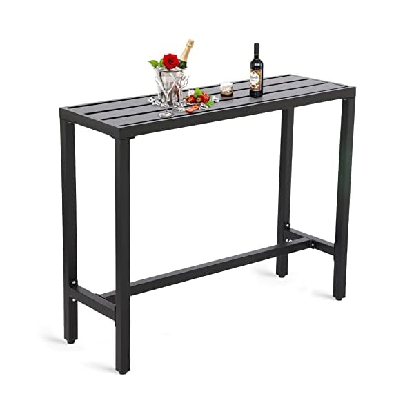   Outdoor-Bar-Table-Patio-Counter-Height-Bar-Table-47-Rectangle-Bar-Table-for-Patio-Garden-Yard-Balcony-Poolside-Black-47inch-Length
