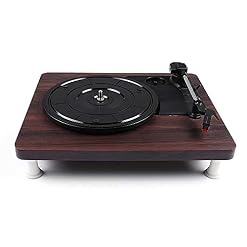 Tourne-Disque Antique Gramophone Disque Vinyle Audio R/L 3,5 Mm Sortie USB DC 5 V Bois, Peut Jouer des Disques Vinyles 7/10/12 Pouces, Vitesse du Plateau Tournant 33/45/78 Vitesse - Les Beatles, Paul McCartney, John Lennon, RIngo Starr, George Harrison