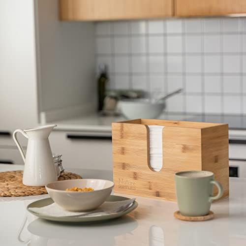 Bamboo Paper Towel Dispenser for Bathroom and Kitchen