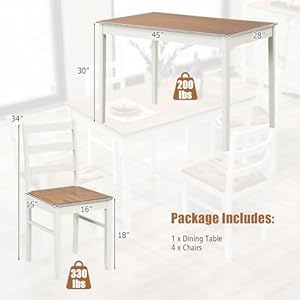   Tangkula-Dining-Table-Set-for-4-Solid-Wood-Farmhouse-Dinette-Set-wRubber-Wood-Legs-Mid-Century-Modern-Dining-Table-and-Chairs-Set-for-Kitchen-Dining-Room-BrownWhite