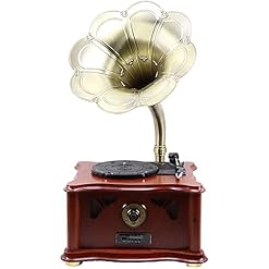 YTGDBDG Gramophone Phonographe Tourne-Disque Rétro Phonographe Trompette Antique Vinyle Tourne-Disque Européen en Bois Massif Salon Tourne-Disque - Les Beatles, Paul McCartney, John Lennon, RIngo Starr, George Harrison