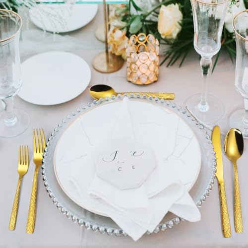 WHIERGGIN 40-Piece Silverware Set Stainless Steel Cutlery Rainbow