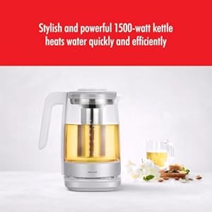 Zwilling enfinigy glass kettle 17l tea kettle 6 preset temps for the perfect cup tea timer silver  urban country home decor