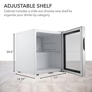 Whynter BR 062WS Beverage Refrigerator and Cooler Mini Fridge with Glass Door with Lock 16 Cubic Feet Stainless Steel