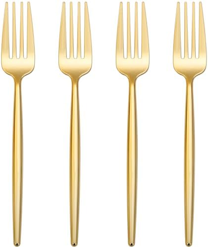 Luxury Gold Plastic Fork Set - 90 Pieces for PartiesWeddingDinners