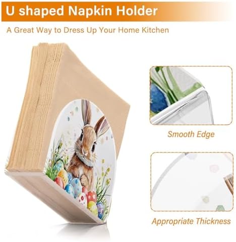 ALAZA Rabbit-Bunny Easter-Themed Napkin Holder 2-Pack
