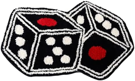 Meudid Dice Rug 31x23 Non-Slip Plush Floor Mat