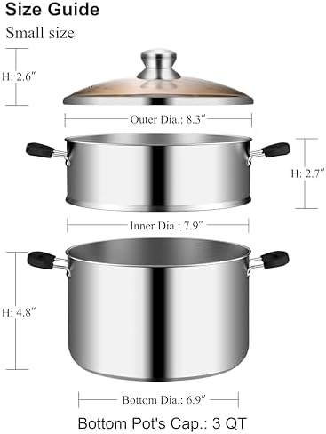 VENTION 3 qt induction steamer pot small