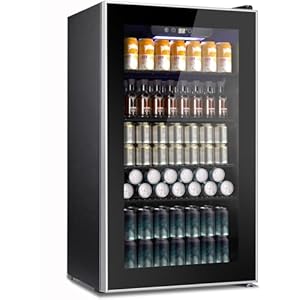   Kndko-Beverage-Refrigerator-Cooler-130-Can-Mini-Fridge-with-Adjustable-Shelves-Glass-Door-Digital-Temperature-Control-LED-Lighting-Energy-Efficient-for-Home-Office-Bar-32-CuFt-Black