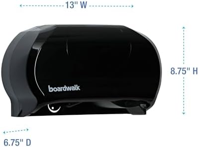 Low-Profile Dual Roll Toilet Paper Dispenser Black