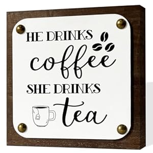   Coffee-Tea-Sign-Wooden-Box-Sign-Decor-Art-Farmhouse-Wood-Sign-Rustic-Decor-Tabletop-Decor-Anniversary-Decor-Coffee-Tea-Lover-Home-Decor-Coffee-Decor-Art-Cafe-Decor-Coffee-Bar-Decoration
