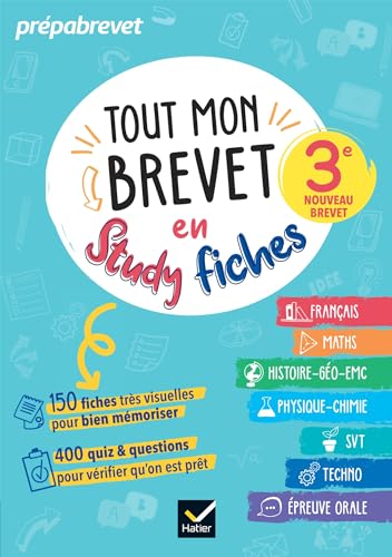 Tout mon brevet 2025 en studyfiches - 3e (toutes les matières): fiches visuelles & quiz pour réviser son brevet facilement