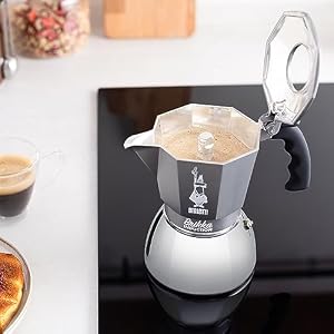 Bialetti Brikka Induction Coffee Maker, 4 Cup (170ml), Espresso Bar Style, Suitable for All Types of Cookers, Stylish Design, Silver Bialetti Brikka Induction Coffee Maker 4 Cup 170ml Espresso Bar Style Suitable for All Types of Cookers Stylish Design Silver