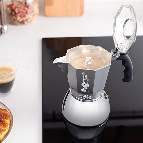 Bialetti-Brikka-Induction-Coffee-Maker-4-Cup-170ml-Espresso-Bar-Style-Suitable-for-All-Types-of-Cookers-Stylish-Design-Silver Bialetti Brikka Induction Coffee Maker 4 Cup 170ml Espresso Bar Style Suitable for All Types of Cookers Stylish Design Silver
