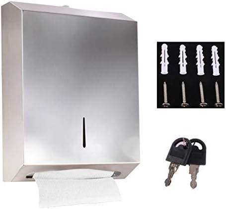 Durable stainless steel towel dispenser with lock high capacity for commercial use