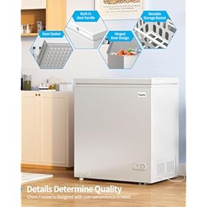   TABU-70-Cubic-Feet-Chest-FreezerTop-Opening-Deep-Freezer-with-Removable-Basket-Freestanding-Compact-Chest-Deep-Freezer-with-7-Level-Adjustable-Thermostat-White-70-CuFt