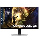 SAMSUNG 27” Odyssey OLED G6 (G61SD) QHD 240Hz 0.03ms FreeSyncTM Premium Pro Gaming Monitor with S...