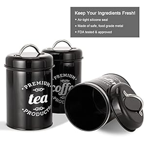   3-Piece-Food-Jars-Canisters-Sets-Airtight-Coffee-Container-Tea-Organizer-And-Sugar-Canister-Rustic-Farmhouse-Decor-for-Kitchen-Countertop-Black