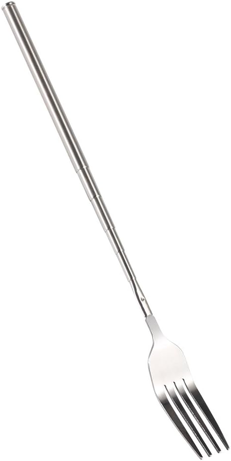 Durable Extendable Steel Dinner Fork Perfect for Cutting Fruits and Desserts