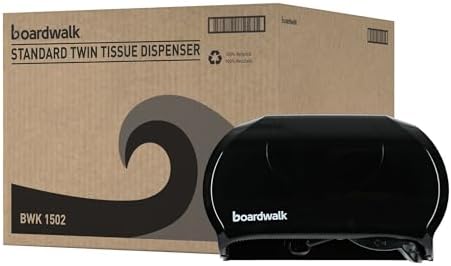 Low-Profile Dual Roll Toilet Paper Dispenser Black