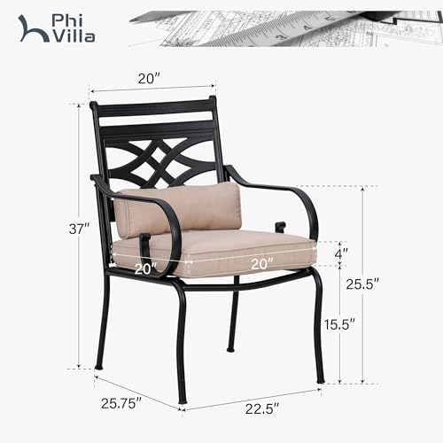 PHI-VILLA-Patio-Dining-Chairs-Set-of-4-Outdoor-Chairs-with-Cushion-and-Pillow-for-Garden-Lawn-and-Deck PHI VILLA Patio Dining Chairs Set of 4 Outdoor Chairs with Cushion and Pillow for Garden Lawn and Deck