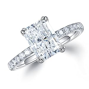 MOOSEA 2ct Radiant Cut Moissanite R...
