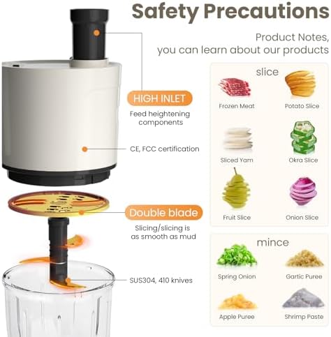 NAJIESUN4-in-1 Waterproof Cordless Electric Veget Slicer Set