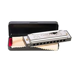 CASCHA Harmonica en E-Dur avec étui et chiffon d’entretien spécial Blues Country Mouth Harmonica Argenté - Les Beatles, Paul McCartney, John Lennon, RIngo Starr, George Harrison