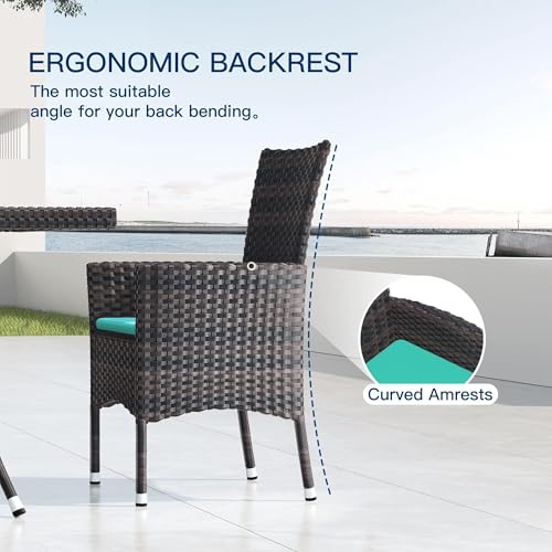 Kullavik-10-Piece-Outdoor-Dining-Set-Patio-Rattan-Furniture-SetPatio-Dining-Table-and-Chairs-Set-with-8-Chairs-and-CushionsSquare-Glass-Tabletop-with-Umbrella-Hole-for-PatioBackyardGardenBlue Kullavik 10 Piece Outdoor Dining Set Patio Rattan Furniture SetPatio Dining Table and Chairs Set with 8 Chairs and CushionsSquare Glass Tabletop with Umbrella Hole for PatioBackyardGardenBlue
