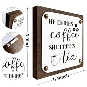   Coffee-Tea-Sign-Wooden-Box-Sign-Decor-Art-Farmhouse-Wood-Sign-Rustic-Decor-Tabletop-Decor-Anniversary-Decor-Coffee-Tea-Lover-Home-Decor-Coffee-Decor-Art-Cafe-Decor-Coffee-Bar-Decoration