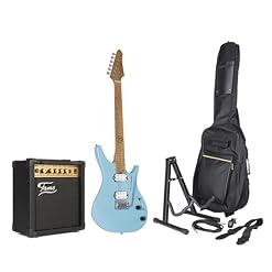 J & D DX-100 Blue + MA15 – Pack guitare electrique-Set - Les Beatles, Paul McCartney, John Lennon, RIngo Starr, George Harrison