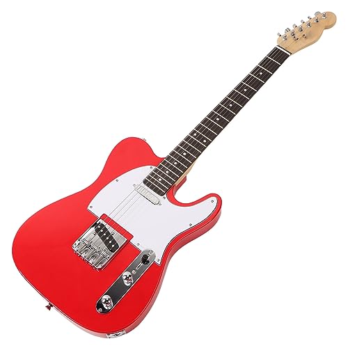 Guitare électrique, Touche en Palissandre, Facile à Utiliser, Performance Tonale Polyvalente, Fabriquée à la Main pour Guitare électrique de la Série ST pour Débutant (rouge) - Les Beatles, Paul McCartney, John Lennon, RIngo Starr, George Harrison Guitare électrique, Touche en Palissandre, Facile à Utiliser, Performance Tonale Polyvalente, Fabriquée à la Main pour Guitare électrique de la Série ST pour Débutant (rouge)