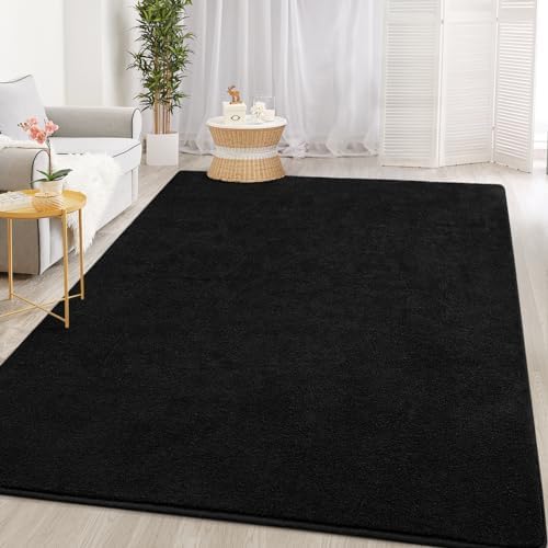 Gifeas 4x6 Black Area Rug - Thick Memory Foam Ultra Soft Non-Slip