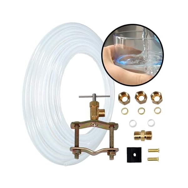   Ice-Maker-Supply-Line-and-Humidifier-Installation-Kit-for-Refrigerators-Freezers-14-x-25-Poly-Tubing-Includes-Quick-Connect-Saddle-Valve-Compression-Fittings-and-Adapters