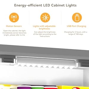 50 LED Kitchen Pantry Cabinet Farmhouse Storage Cabinet Wood Food Pantry with Barn Doors and Adjustable Shelves Freestanding Buffet Cupboards Sideboard for Kitchen Modern Gray