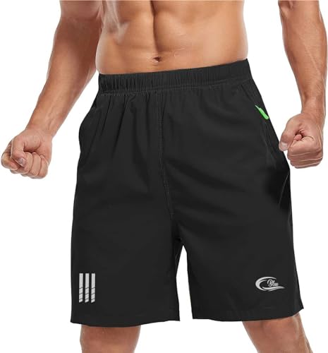 Image of CBlue Men's Outdoor Quick Dry Lightweight Sports Shorts 2 Zipper Pockets