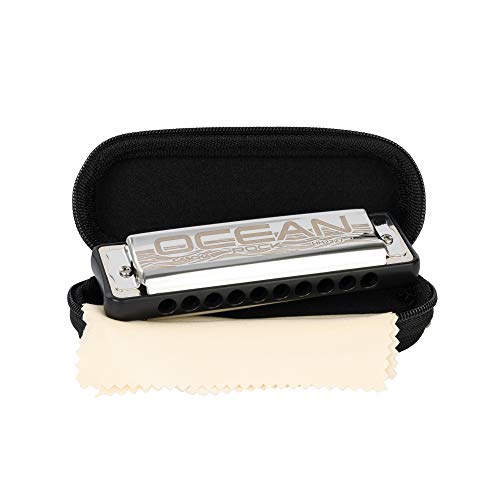 Cascha Ocean Rock Harmonica en forme de F Noir | Harmonica diatonique professionnel 10 trous | Lames de haute qualité en bronze phosphoreux | Avec étui souple et chiffon de nettoyage - Les Beatles, Paul McCartney, John Lennon, RIngo Starr, George Harrison Cascha Ocean Rock Harmonica en forme de F Noir | Harmonica diatonique professionnel 10 trous | Lames de haute qualité en bronze phosphoreux | Avec étui souple et chiffon de nettoyage