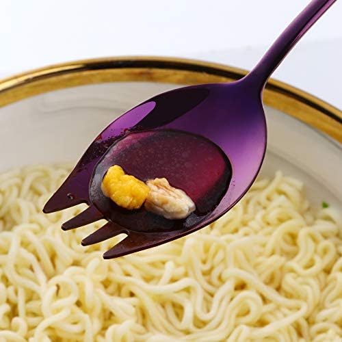 Buyer Star Purple Sporks 5-Piece Stainless Steel Spoons Forks