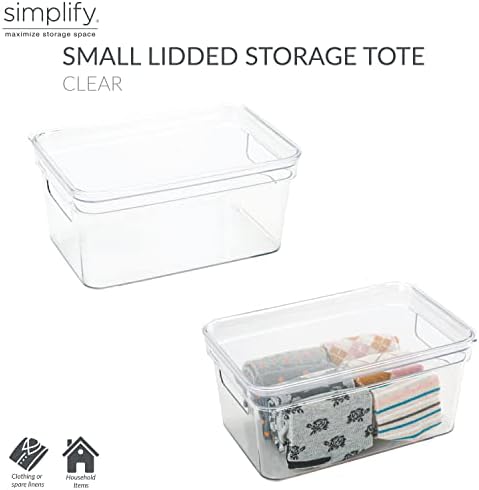Simplify Small Lidded Storage Bin with Handles