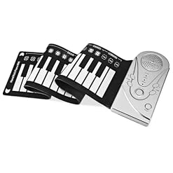 MJHYUGR Débutants Clavier Électronique Piano Électronique Portable À 49 Touches en Silicone Flexible avec Haut-Parleur Intégré pour Débutants(Silver) - Les Beatles, Paul McCartney, John Lennon, RIngo Starr, George Harrison