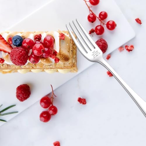 GLOBLELAND 82inch Engraved Stainless Steel Fork with Gift Box 1