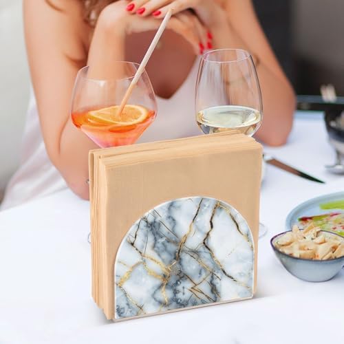 ALAZA Gold Marble Napkin Holder - 2-Pack for Table Use