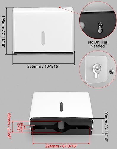 QWORK Wall-Mounted Paper Towel Dispenser Durable Multi-Fold Easy to Use