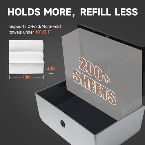 200-Sheet Wall-Mounted Paper Towel Dispenser Silver